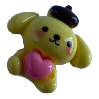 Pompompurin Pink Heart Beret charm